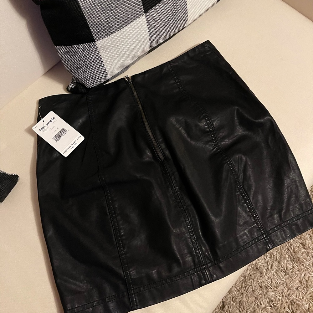 Free People Vegan Leather Skirt
